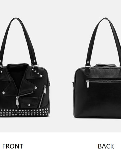Maxine – Biker Jacket Hand Bag – Black