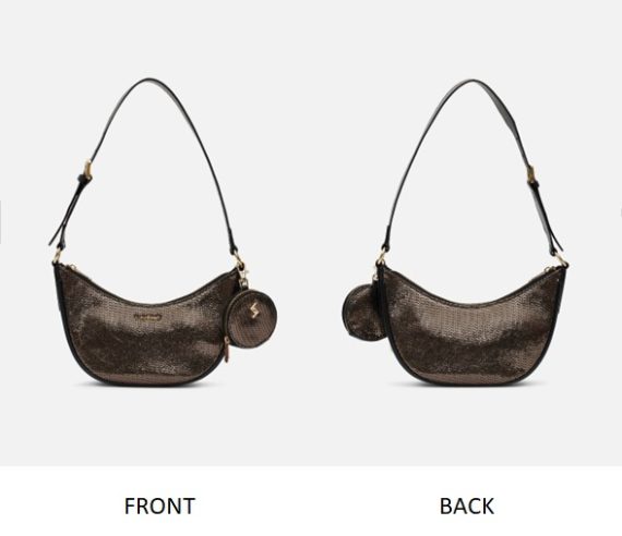 Olivia Hobo Bag - Gold Metallic & Black