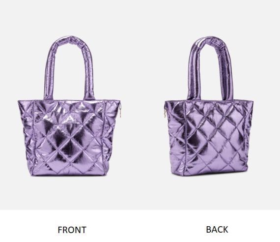 Ophidia - Wrinkle Metallic Tote - Iris Purple Metallic