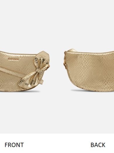 Raessa – Bow Bag – Gold Metallic Python Print