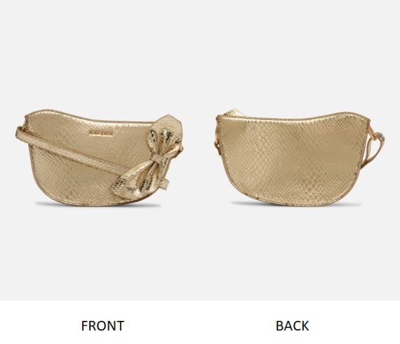Raessa - Bow Bag - Gold Metallic Python Print