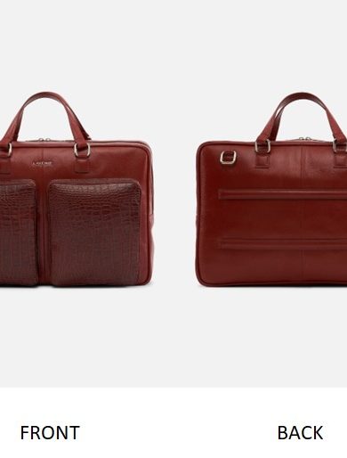 Tyrel – Leather Utility Laptop Bag – Red Potting Soil