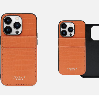 iPhone Wallet Case – Croco Apricot Crush