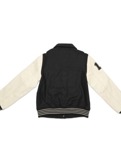 Ivar – Leather Varsity – Off White & Black
