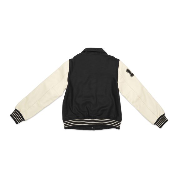 Ivar – Leather Varsity – Off White & Black - Image 2