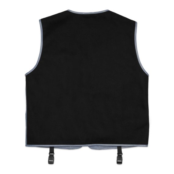 Otis – Leather Utility Gilet – Smoke Blue - Image 2