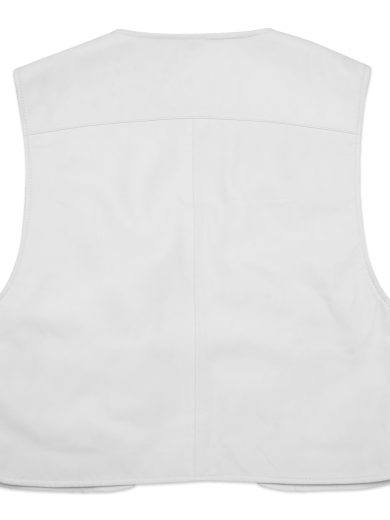 Fionn – Leather Utility Gilet – White