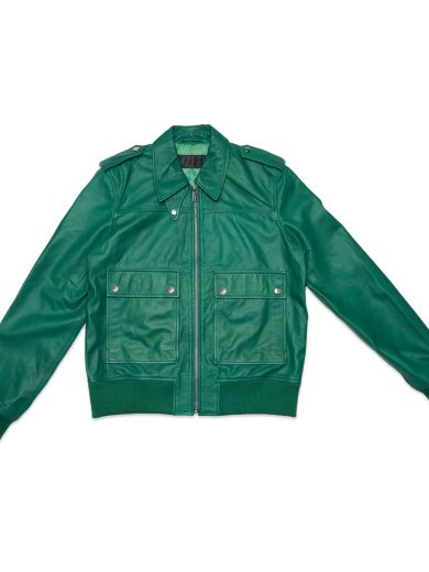 Castor – Leather Bomber Jacket – Shamrock Green