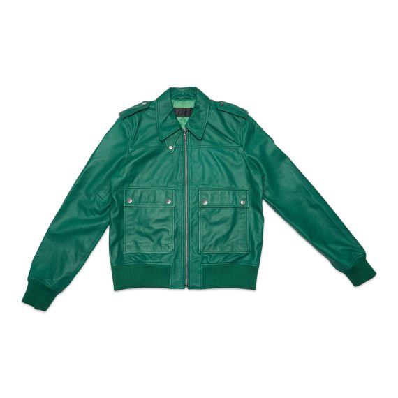 Castor – Leather Bomber Jacket – Shamrock Green