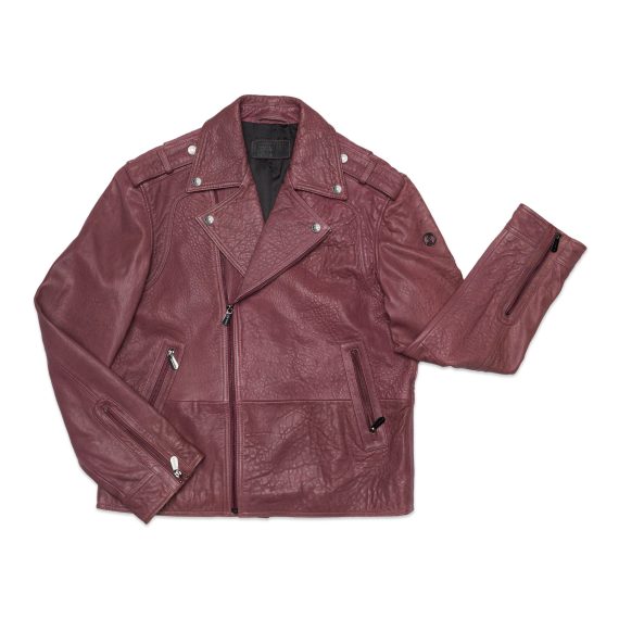 Klas – Leather Biker Jacket – Wine