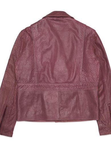Klas – Leather Biker Jacket – Wine