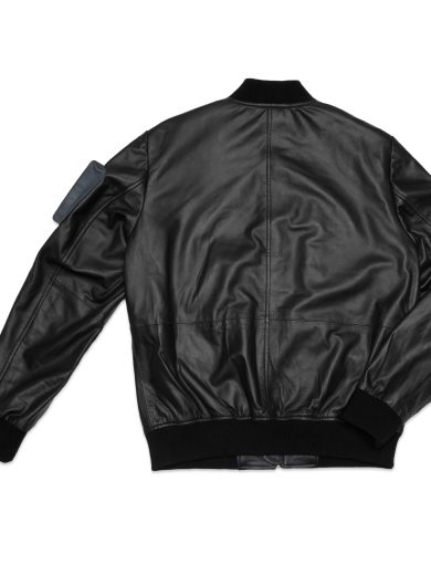 Oskar – Leather Utility Jacket – Black & Grey