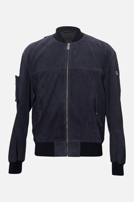 Florida – Suede Utility Bomber Jacket – Blue
