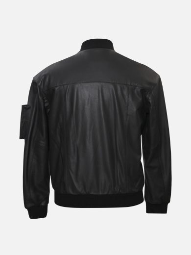 Maxson – Leather Bomber Jacket – Black