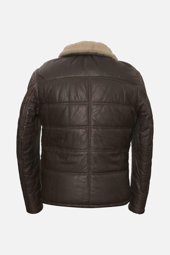 Leather Quilted Furr Collar Jacket - Image 2
