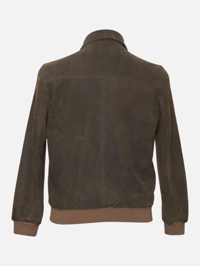 Suede Bomber Jacket – Brown