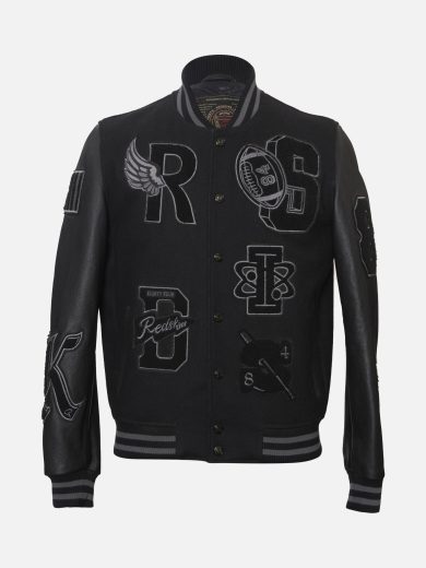 Men’s Black Varsity Letterman Jacket